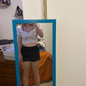 white floral crop top